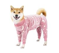 Four Legs Dog Pajamas Puppy Fleece Winter Warm Dog Jumpsuit Cute Pet Clothes Onesies For Medium Large Dogs Labrador Coat(Onecolor,)