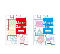 Four-Level Progressive Maze Book Set for Children, Fun Travel Activity Book for Kids, A Colored Maze Activity Books for Varied Puzzle Fun with Easy to Challenging Levels of Difficulty (2PCS-A)