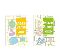 Four-Level Progressive Maze Book Set for Children, Fun Travel Activity Book for Kids, A Colored Maze Activity Books for Varied Puzzle Fun with Easy to Challenging Levels of Difficulty (2PCS-B)