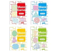 Four-Level Progressive Maze Book Set for Children, Fun Travel Activity Book for Kids, A Colored Maze Activity Books for Varied Puzzle Fun with Easy to Challenging Levels of Difficulty (4PCS)