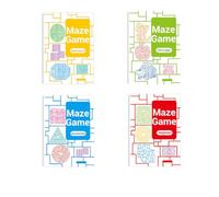 Four-Level Progressive Maze Book Set for Children, Maze Books For Kids 4-8 Year Olds, 4 Difficulty Levels, Fun and Educational Puzzle Books, Birthday Gifts Mazes Activity Book for Kids (4PCS)