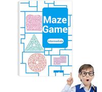Four-Level Progressive Maze Book Set for Children, Maze Books For Kids 4-8 Year Olds, 4 Difficulty Levels, Fun and Educational Puzzle Books, Birthday Gifts Mazes Activity Book for Kids (B)
