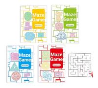 Four-Level Progressive Maze Book Set For Children, Portable & Dur-Able, 26x18.5x1cm, Educational Sensory Learning Toys, Mazes Activity Books Puzzles, Easy To Carry, For Students Preschoolers