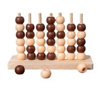 Four-Link Chess Board - Wooden Three-Dimensional Four in a Row Chess,Interactive 4 in a Row Game, Family Board Game Educational Classic Strategy Games for 3 Years +