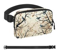Four Little Birds on the Branch-1228 Crossbody Fanny Pack for Men&Women,Belt Bag for Travel Casual Walking Running Hiking Cycling, Multicolor, 1.5x9.0x5.9in/4x23x15cm