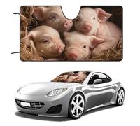 Four Little Pigs Car Windshield Sun Shade Keep Car Interior Cool 51"x28" Folding Front Window Sun Shade, Heat Shield for SUV, Truck, Blocks UV