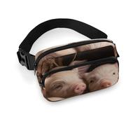 Four Little Pigs Fanny Pack for Women, Personalized Waist Bag with Multi-Pockets for Men, Belt Bag for Travel, Crossbody Bags with Zipper, Adjustable Bum Bags for Running