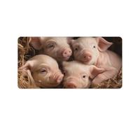 Four Little Pigs Keyboard Mat Large Gaming Mouse Pad, Anti-Slip Desk Mat for Desktop Desk Work/Home Writing Mat 11.8 * 23.6 Inches