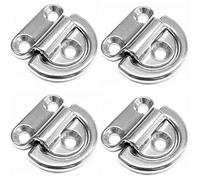Four marine Grade Stainless Steel Folding Pad Eye 1/4"