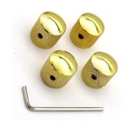 Four Metal Potentiometer Dome Controls Volume Audio Electric Guitar Bass And Screw Type Knobs Guitar Knobs For Adult Beginners(4 pcs Gold)