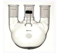 Four mouth round bottom flask, Ahead thermometer threaded port, Straight type, Made from Borosilicate glass(F714500)