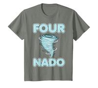 Four Nado Kids 4 Years Old Tornado 4th Birthday Party T-Shirt, Youth, Olive Heather, 2T