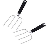 Four Needle Turkey Fork, Professional Meat Lifting Fork, Stainless Steel Meat and Poultry Chicken Lifting Forks for Outdoor Barbecue Oven Roasting,2pcs