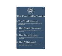 Four Noble Truths Zen Tin Sign Retro Home Accent Wall Decor 8x12 Inch