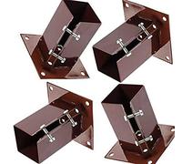 Four Pack 50 x 50mm 2" x 2" Bolt Down Secure Fence Post Shoe Holders - Brown Powder Coated