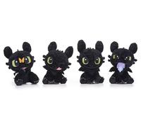 Four Pack - How To Train Your Dragon 7" / 18cm Toothless Dragon Expression Soft Plush Toys 4 Pack