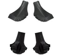 Four Pack of Extra Durable Rubber Replacement Tips (Replacement Feet/Paws/Ferrules/Caps) for Trekking Poles - Fits All Standard Hiking and Walking Poles (Round (2) & Medium Tapered (2), 4 Pack)