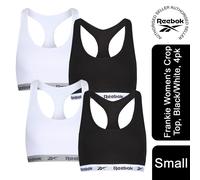 Reebok Frankie Crop Top | Women's Clothing for Casual and Active Wear | Suitable as Racer Back Sports Bras or Black Crop Top | Womens Bras Multipack of 14