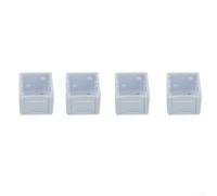 Four Pack White Low Profile Blind Brackets Set Lasting Plastic Box Mounting Bracket Kit Having Head Rail Track End Covers Simple Position Replacement for Hardware
