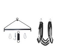 Four Pad Soft Sex Swing Sex Furniture Fetish Bondage Adult Game Seat Slave Slings Swings Adjustable Straps for Couples Sex Toys Blak Five Cushions