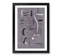 Four Parts by Wassily Kandinsky Framed Print | A2 Black Framed Wall Art | Ready to Hang | Modern Nature Picture | Living Room Bedroom Lounge Office