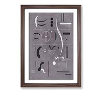 Four Parts by Wassily Kandinsky Framed Print | A2 Walnut Framed Wall Art | Ready to Hang | Modern Nature Picture | Living Room Bedroom Lounge Office