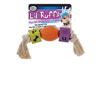 Four Paws - Lil' Ruffs Rubber Puppy Toy Football & Rope