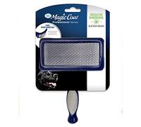 Four Paws Magic Coat Professional Series Grooming Brush for Dogs & Cats, Reduces Shedding, Stimulates Coat's Natural Oils, Ergonomic Design, Ideal for Medium, Long, Curly, and Wiry Coats