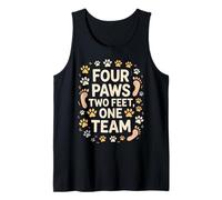 Four Paws Two Feet One Team Pet Lover Dog Owner Bond Tank Top