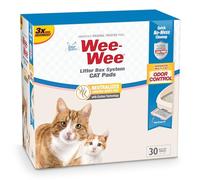 Four Paws Wee-Wee Litter Box System Cat Pads Refills, Advanced Multi-Cat Odor Control with Carbon Charcoal Technology, Litter Box Pee Pads for Easy Cleanup, 11" x 17", Unscented, 30 Count