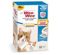 Four Paws Wee-Wee Litter Box System Cat Pads Refills, Advanced Multi-Cat Odor Control with Carbon Charcoal Technology, Litter Box Pee Pads for Easy Cleanup, 11" x 17", Unscented, 10 Count