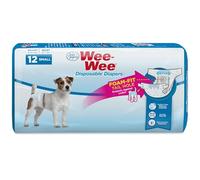 Four Paws Wee-Wee Super Absorbent Disposable Adjustable Dog Potty Training Diapers, Leak-Proof Protection for Puppies and Small Dogs, Small, 12 Count