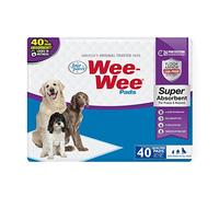 Four Paws Wee-Wee Super Absorbent Unscented Pee Pads for Dogs & Puppies with Insta-Rise Border, Leak-Proof Dog Housebreaking Potty Training Floor Protection, 24" x 24", 40 Count