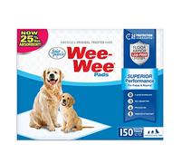 Four Paws Wee-Wee Superior Performance Pee Pads for Dogs, Leak-Proof Floor Protection Dog & Puppy Quilted Potty Training Pads, Unscented, 22" x 23" (150 Count)
