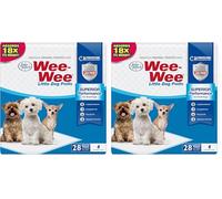 Four Paws Wee-Wee Superior Performance Pee Pads for Dogs & Puppies, with 6-Layer Leak Proof Technology, for House Training - Large, 42cm x 60cm (16.5" x 23.5"), (28 Count) (Pack of 2)