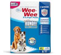 Four Paws Wee-Wee Superior Performance Pee Pads for Dogs with Runoff Barrier Edge Guard Protection, Puppy & Dog Potty Training Pads, Housebreaking Supplies, 28" x 34" (6 Count)