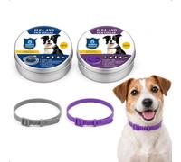 Four-piece adjustable dog collar set, safe and reliable, made of silicone | Four-piece adjustable dog collar set | safe and reliable| made of silicone | available in gray and purple.