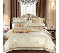 Four-Piece Bed Set Blue Black Silk Satin Royal Bedding Set Queen King Size Bed Set Bed/Flat Sheet Bed Spread Set Pillowcase Duvet Cover 1 King Size 10Pcs (4 Queen size 6pcs)