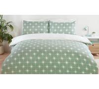 Four-Piece Complete Duvet Set including Fitted Sheet: Double/Green