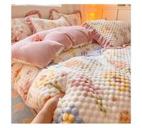 Four-piece Duvet Set, Coral Fleece For Warmth, Milk Fleece Ultra-soft Fabric, Zipper Design For Easy Bed-making, Multifunctional Bedroom Bedding (Ten 2.0m bed-220x240cm)
