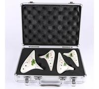 Four-piece Set 12-hole Ocarina Smoked Crackle Hand-painted Including AC SF SG SC Twelve-hole Set(Set 5)