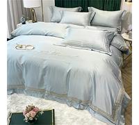 Four-piece Set Of Ice Silk Luxurious Summer Tencel Sheets Covered With Silk Slippery And Naked Sleeping Bedding (Color : White, Size : 180cm*200cm) (Yellow 150cm*200cm)