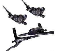 Four Piston Hydraulic Disc Brakes for Mountain Bike Complete Set with Long Oil Pipe Details (Black)