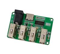 Four Port USB Hub Module for Electronics Repair, 5V Circuit Board with LED Lights and Current Limit Layout for Projects USB Splitter