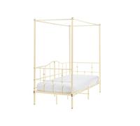 Four Poster Bed Metal ARTONNE 90 x 200 cm (EU Single) Beige