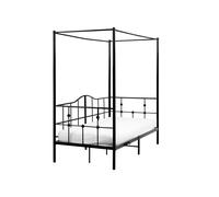 Four Poster Bed Metal ARTONNE 90 x 200 cm (EU Single) Black