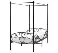 Four Poster Bed Metal SORMERY 90 x 200 cm (EU Single) Black