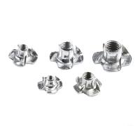 Four Pronged T Nuts 90 Pack Zinc Plated For M3 M5 M6 M8 Nuts Perfect for Easy Installation in Wood and Particleboard Projects
