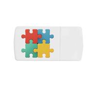 'Four Puzzle Pieces' Pill Box with Tablet Splitter (PI00034989)