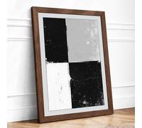 Four Quarters Minimalist Framed Wall Art Print A2 Walnut
